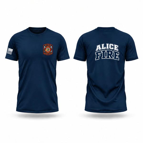 Old School Cotton Feel Shirt, Alice Fire Department, Fire Department, Teamtime, Team time, sublimation, custom sports apparel, team uniforms, spirit wear, spiritwear, sports uniforms, custom shirts, team store, custom team store, fundraiser sports, apparel fundraiser