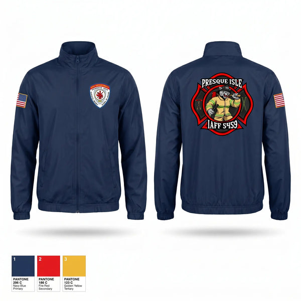 Windbreaker, Presque Isle Fire Department, Fire Department, Teamtime, Team time, sublimation, custom sports apparel, team uniforms, spirit wear, spiritwear, sports uniforms, custom shirts, team store, custom team store, fundraiser sports, apparel fundraiser