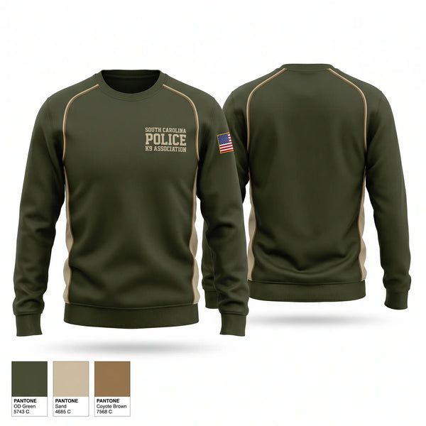 Crew Neck Sweatshirt, South Carolina Police K9 Association, Police, Teamtime, Team time, sublimation, custom sports apparel, team uniforms, spirit wear, spiritwear, sports uniforms, custom shirts, team store, custom team store, fundraiser sports, apparel fundraiser