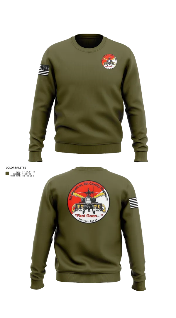 Crew Neck Sweatshirt, 7th Squadron, Sixth Cavalry Regiment, , Teamtime, Team time, sublimation, custom sports apparel, team uniforms, spirit wear, spiritwear, sports uniforms, custom shirts, team store, custom team store, fundraiser sports, apparel fundraiser