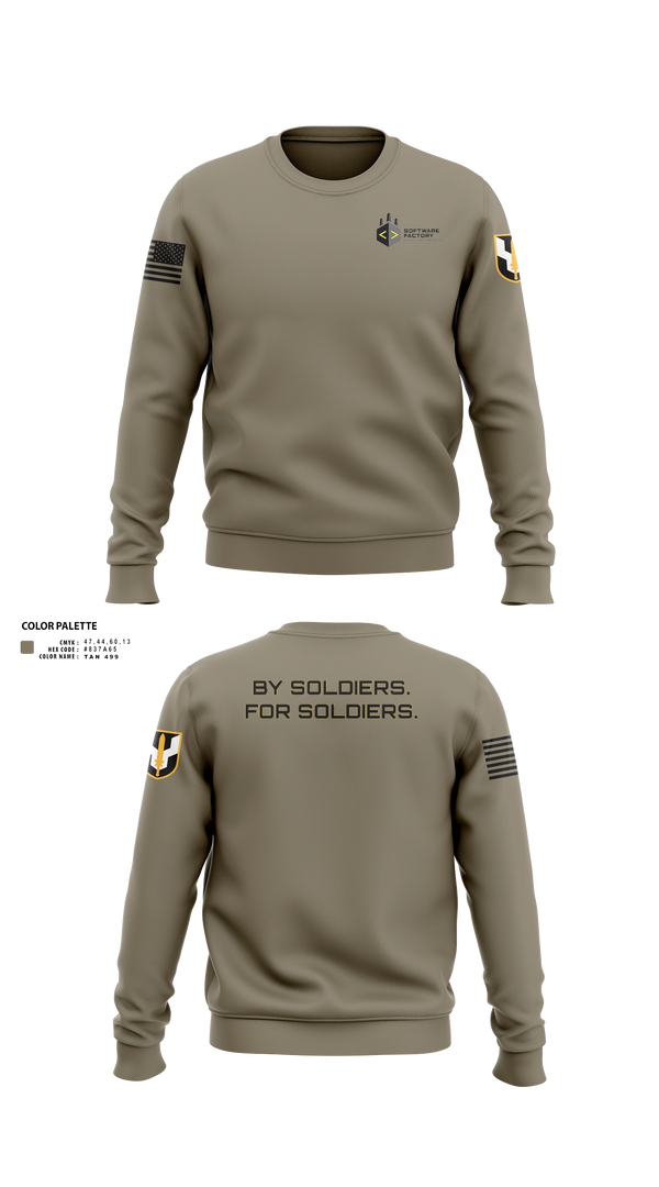 Crew Neck Sweatshirt, Army Software Factory, Army, Teamtime, Team time, sublimation, custom sports apparel, team uniforms, spirit wear, spiritwear, sports uniforms, custom shirts, team store, custom team store, fundraiser sports, apparel fundraiser