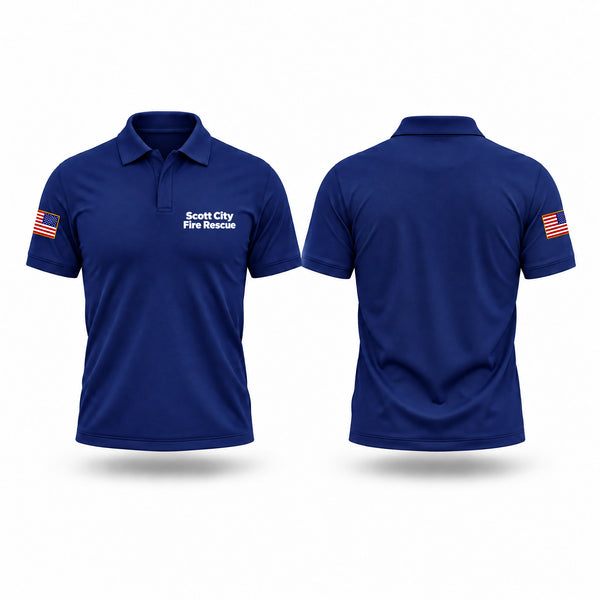 Short Sleeve Performance Polo, Scott City Fire Rescue, Fire Department, Teamtime, Team time, sublimation, custom sports apparel, team uniforms, spirit wear, spiritwear, sports uniforms, custom shirts, team store, custom team store, fundraiser sports, apparel fundraiser