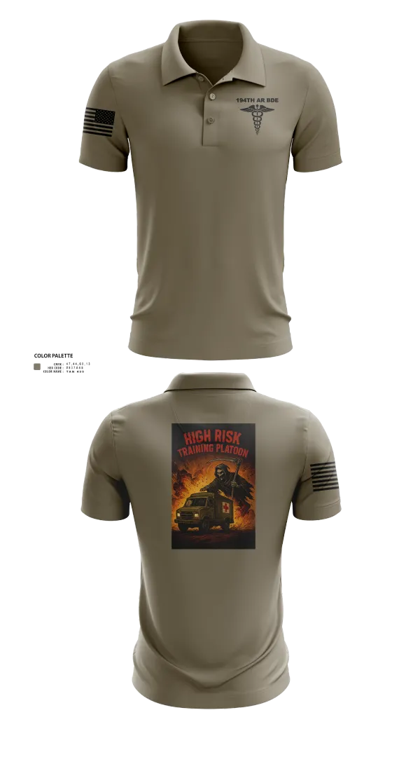 Short Sleeve Performance Polo, 194th AR BDE HRT Medics, Army, Teamtime, Team time, sublimation, custom sports apparel, team uniforms, spirit wear, spiritwear, sports uniforms, custom shirts, team store, custom team store, fundraiser sports, apparel fundraiser