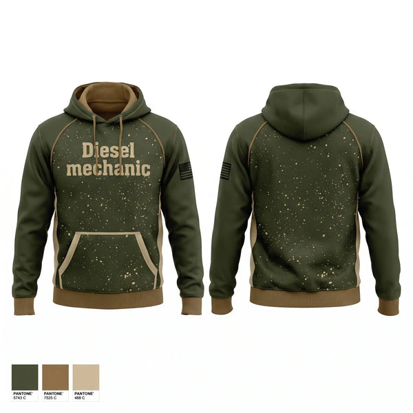 Hoodie, Diesel mechanic, Army, Teamtime, Team time, sublimation, custom sports apparel, team uniforms, spirit wear, spiritwear, sports uniforms, custom shirts, team store, custom team store, fundraiser sports, apparel fundraiser