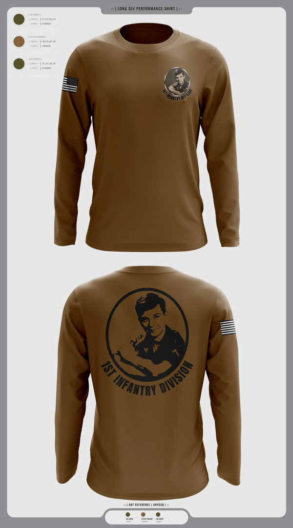 Long Sleeve Performance Shirt, 1st Infantry Division, , Teamtime, Team time, sublimation, custom sports apparel, team uniforms, spirit wear, spiritwear, sports uniforms, custom shirts, team store, custom team store, fundraiser sports, apparel fundraiser