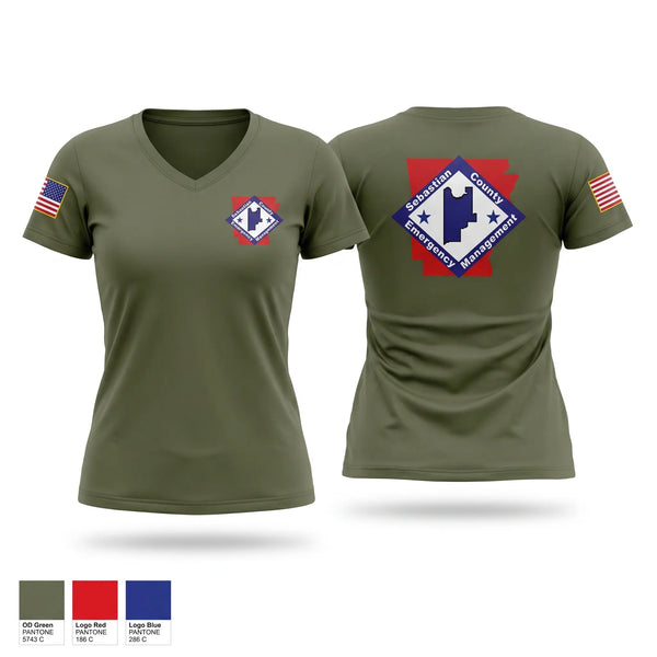 Womens Short Sleeve Vneck Shirt, SCDEM, EMS/EMT, Teamtime, Team time, sublimation, custom sports apparel, team uniforms, spirit wear, spiritwear, sports uniforms, custom shirts, team store, custom team store, fundraiser sports, apparel fundraiser