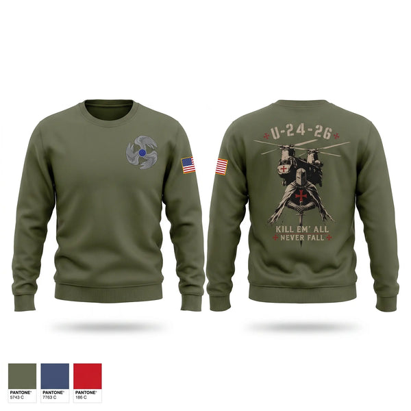Crew Neck Sweatshirt, 1-222 Aviation 1st Platoon D.co, Army, Teamtime, Team time, sublimation, custom sports apparel, team uniforms, spirit wear, spiritwear, sports uniforms, custom shirts, team store, custom team store, fundraiser sports, apparel fundraiser