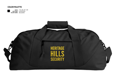 Duffle Bag, Heritage Hills Security, EMS/EMT, Teamtime, Team time, sublimation, custom sports apparel, team uniforms, spirit wear, spiritwear, sports uniforms, custom shirts, team store, custom team store, fundraiser sports, apparel fundraiser