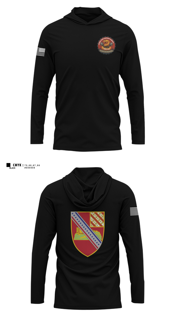 Long Sleeve Performance Shirt with hood, 509th FSC, Army, Teamtime, Team time, sublimation, custom sports apparel, team uniforms, spirit wear, spiritwear, sports uniforms, custom shirts, team store, custom team store, fundraiser sports, apparel fundraiser