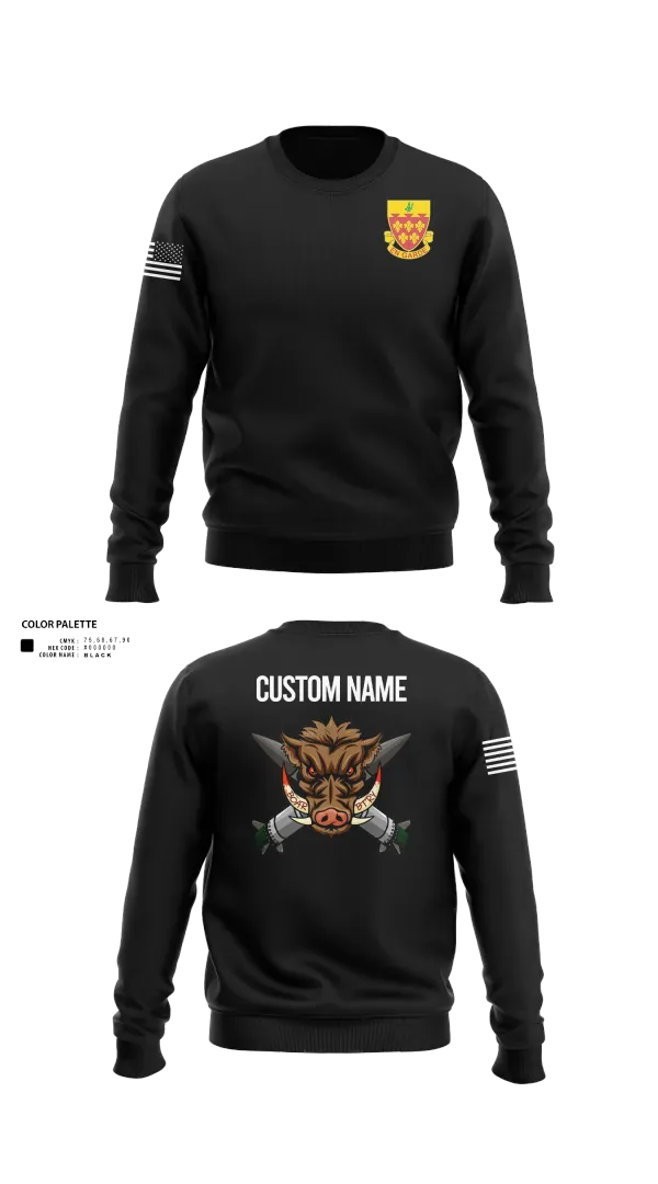 Crew Neck Sweatshirt, 1-77 FA Bravo Btry, Army, Teamtime, Team time, sublimation, custom sports apparel, team uniforms, spirit wear, spiritwear, sports uniforms, custom shirts, team store, custom team store, fundraiser sports, apparel fundraiser