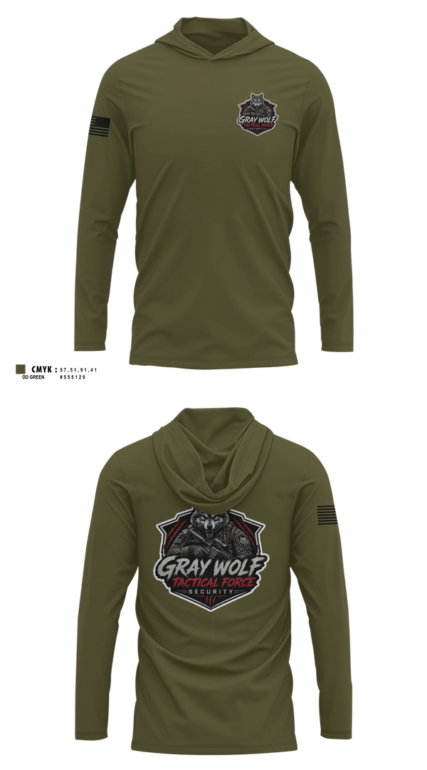 Long Sleeve hooded sunshirt, Graywolf tactical force securityGraywolf tactical force security, Bowling, Teamtime, Team time, sublimation, custom sports apparel, team uniforms, spirit wear, spiritwear, sports uniforms, custom shirts, team store, custom team store, fundraiser sports, apparel fundraiser