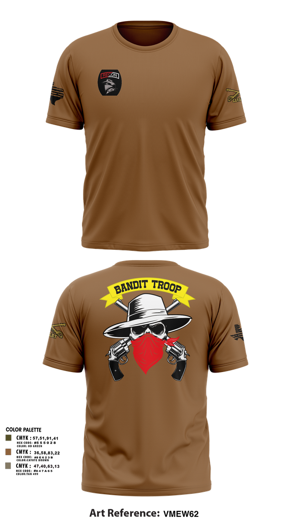 Short Sleeve Performance Shirt, 6-9 bandit troop, Army, Teamtime, Team time, sublimation, custom sports apparel, team uniforms, spirit wear, spiritwear, sports uniforms, custom shirts, team store, custom team store, fundraiser sports, apparel fundraiser