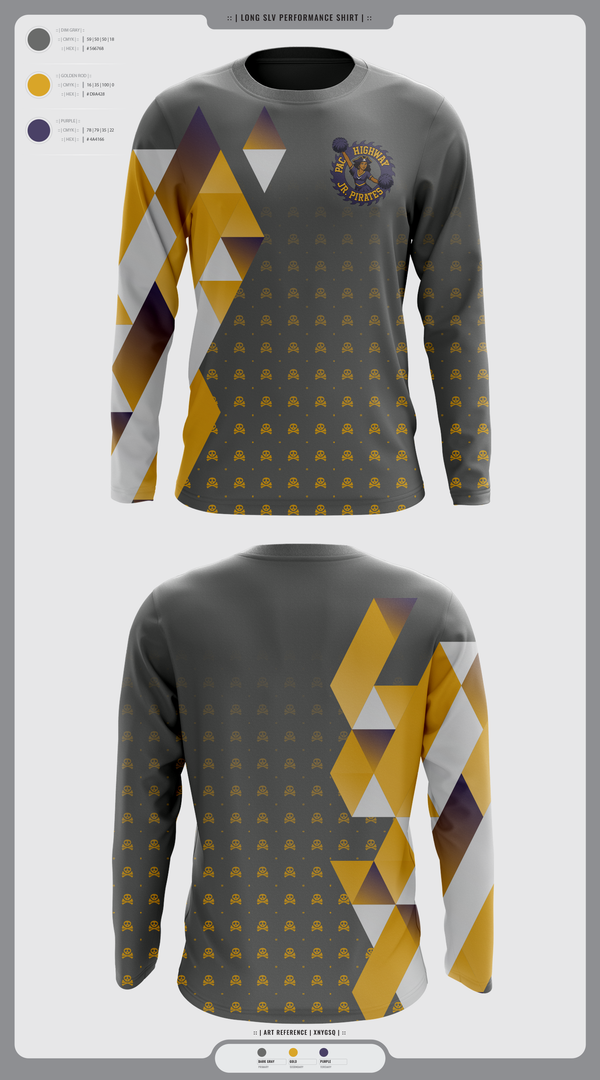 Long Sleeve Performance Shirt, Pac Hwy Lady Jr Pirates, Cheer, Teamtime, Team time, sublimation, custom sports apparel, team uniforms, spirit wear, spiritwear, sports uniforms, custom shirts, team store, custom team store, fundraiser sports, apparel fundraiser