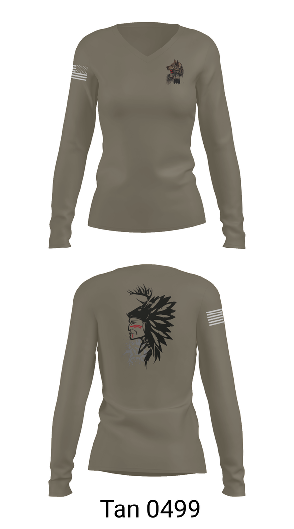 Womens Long Sleeve Vneck Shirt, 101st airborne 1-327, Army, Teamtime, Team time, sublimation, custom sports apparel, team uniforms, spirit wear, spiritwear, sports uniforms, custom shirts, team store, custom team store, fundraiser sports, apparel fundraiser