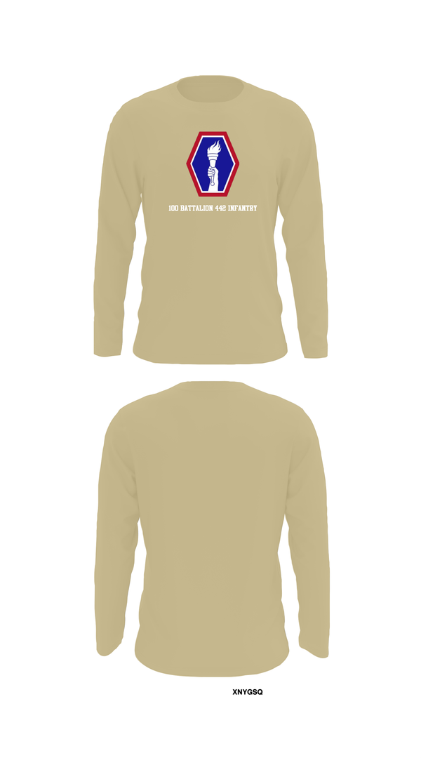 Long Sleeve Performance Shirt, 100 Battalion 442 Infantry, Army, Teamtime, Team time, sublimation, custom sports apparel, team uniforms, spirit wear, spiritwear, sports uniforms, custom shirts, team store, custom team store, fundraiser sports, apparel fundraiser