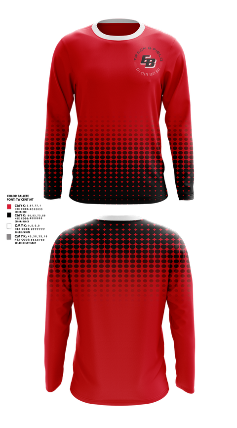 Long Sleeve Performance Shirt, CSU East Bay Track & Field, Track & Field, Teamtime, Team time, sublimation, custom sports apparel, team uniforms, spirit wear, spiritwear, sports uniforms, custom shirts, team store, custom team store, fundraiser sports, apparel fundraiser