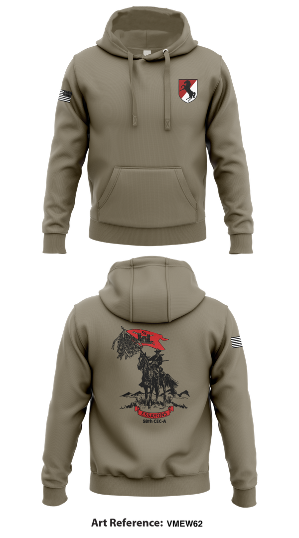 Hoodie, 58th CEC-A, Army, Teamtime, Team time, sublimation, custom sports apparel, team uniforms, spirit wear, spiritwear, sports uniforms, custom shirts, team store, custom team store, fundraiser sports, apparel fundraiser