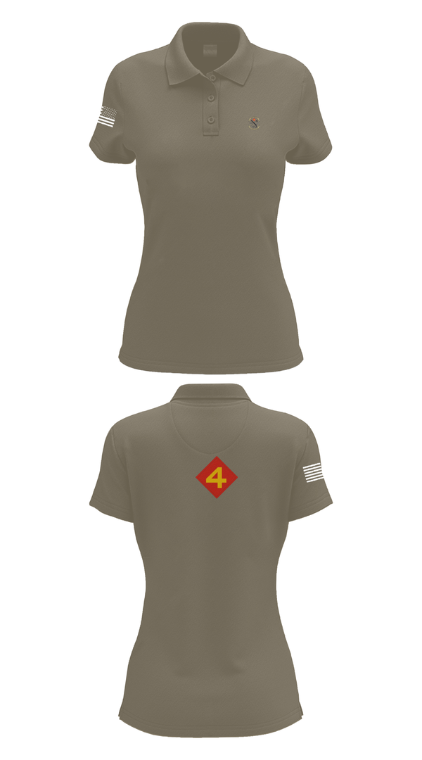 Womens Short Sleeve Performance Polo, 14th Marine regiment 4th Marine corps division, , Teamtime, Team time, sublimation, custom sports apparel, team uniforms, spirit wear, spiritwear, sports uniforms, custom shirts, team store, custom team store, fundraiser sports, apparel fundraiser