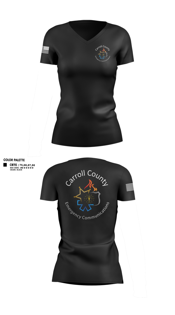 Womens Short Sleeve Vneck Shirt, Carroll County Emergency Communications, Police, Teamtime, Team time, sublimation, custom sports apparel, team uniforms, spirit wear, spiritwear, sports uniforms, custom shirts, team store, custom team store, fundraiser sports, apparel fundraiser