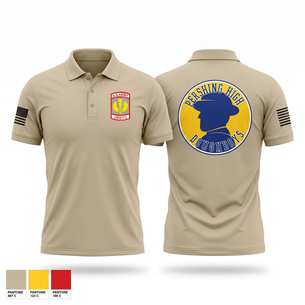Short Sleeve Performance Polo, Pershing Doughboy Battalion, Army, Teamtime, Team time, sublimation, custom sports apparel, team uniforms, spirit wear, spiritwear, sports uniforms, custom shirts, team store, custom team store, fundraiser sports, apparel fundraiser