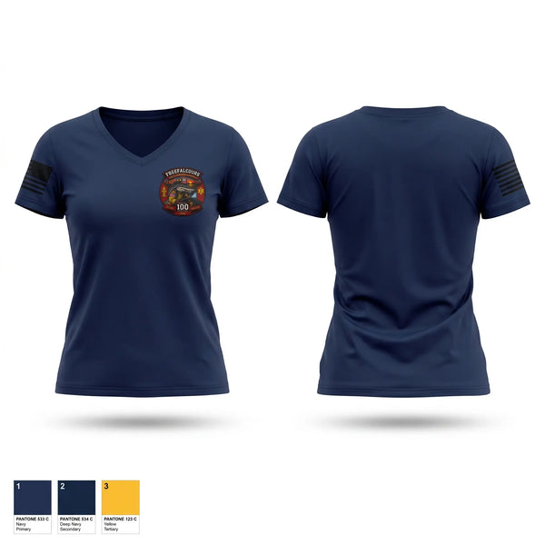 Womens Short Sleeve Vneck Shirt, Federalsburg Volunteer Fire Company, Fire Department, Teamtime, Team time, sublimation, custom sports apparel, team uniforms, spirit wear, spiritwear, sports uniforms, custom shirts, team store, custom team store, fundraiser sports, apparel fundraiser