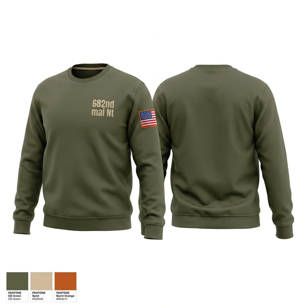 Crew Neck Sweatshirt, 682nd mai. Nt, Army, Teamtime, Team time, sublimation, custom sports apparel, team uniforms, spirit wear, spiritwear, sports uniforms, custom shirts, team store, custom team store, fundraiser sports, apparel fundraiser
