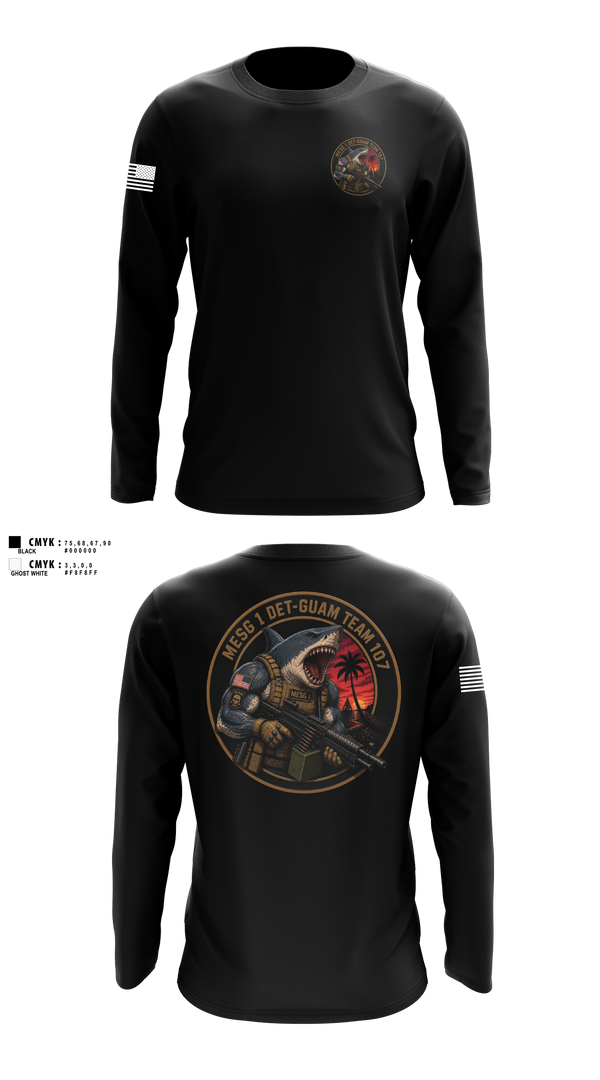 Long Sleeve Performance Shirt, MESG-1 DET GUAM TEAM 707, Navy, Teamtime, Team time, sublimation, custom sports apparel, team uniforms, spirit wear, spiritwear, sports uniforms, custom shirts, team store, custom team store, fundraiser sports, apparel fundraiser