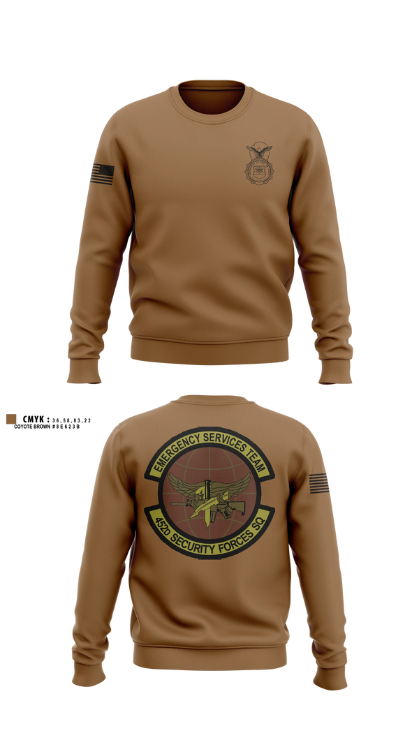 Crew Neck Sweatshirt, 452d Security Forces Squadron, Air Force, Teamtime, Team time, sublimation, custom sports apparel, team uniforms, spirit wear, spiritwear, sports uniforms, custom shirts, team store, custom team store, fundraiser sports, apparel fundraiser