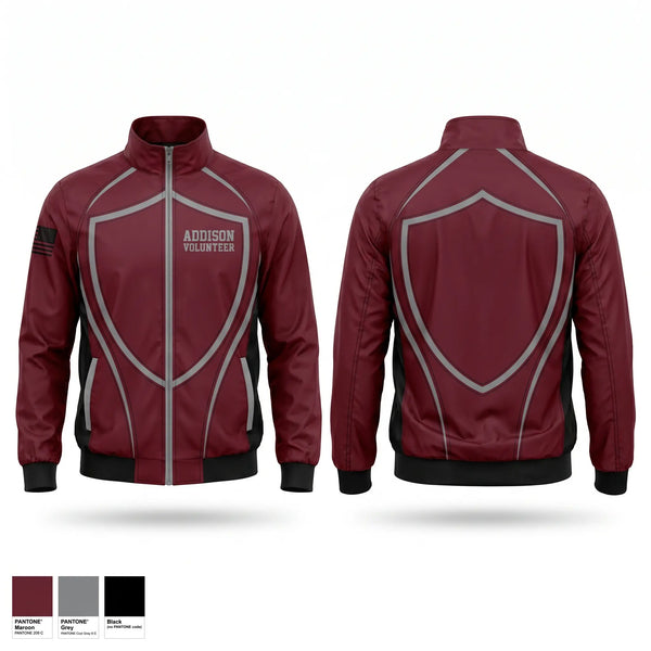 Windbreaker, Addison volunteer, Fire Department, Teamtime, Team time, sublimation, custom sports apparel, team uniforms, spirit wear, spiritwear, sports uniforms, custom shirts, team store, custom team store, fundraiser sports, apparel fundraiser