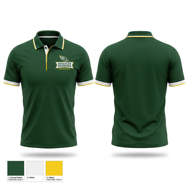 Short Sleeve Performance Polo, Schuyler High School, Track & Field, Teamtime, Team time, sublimation, custom sports apparel, team uniforms, spirit wear, spiritwear, sports uniforms, custom shirts, team store, custom team store, fundraiser sports, apparel fundraiser