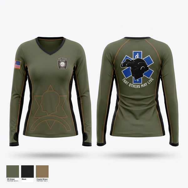 Womens Long Sleeve Vneck Shirt, Special Operations Unit, Police, Teamtime, Team time, sublimation, custom sports apparel, team uniforms, spirit wear, spiritwear, sports uniforms, custom shirts, team store, custom team store, fundraiser sports, apparel fundraiser