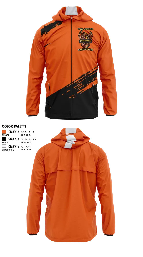 Windbreaker, Tri-Cities Phoenix, Softball, Teamtime, Team time, sublimation, custom sports apparel, team uniforms, spirit wear, spiritwear, sports uniforms, custom shirts, team store, custom team store, fundraiser sports, apparel fundraiser