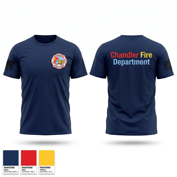Old School Cotton Feel Shirt, Chandler Fire & EMS, Fire Department, Teamtime, Team time, sublimation, custom sports apparel, team uniforms, spirit wear, spiritwear, sports uniforms, custom shirts, team store, custom team store, fundraiser sports, apparel fundraiser