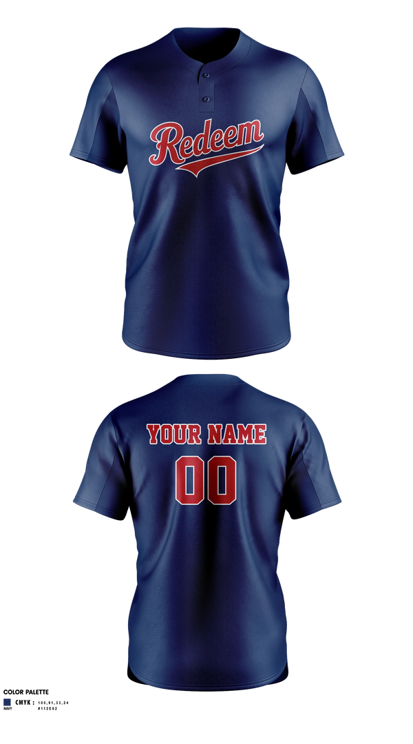 Two Button Softball Jersey, Redeem, Softball, Teamtime, Team time, sublimation, custom sports apparel, team uniforms, spirit wear, spiritwear, sports uniforms, custom shirts, team store, custom team store, fundraiser sports, apparel fundraiser