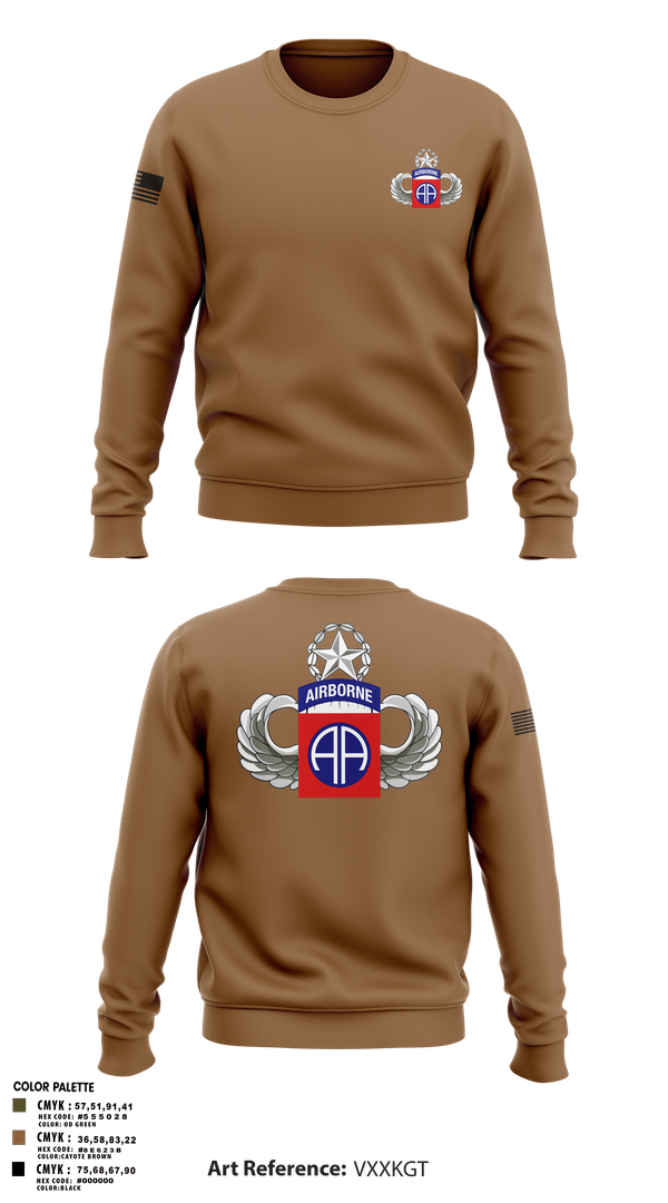 Crew Neck Sweatshirt, HHC 82nd ABN Division, , Teamtime, Team time, sublimation, custom sports apparel, team uniforms, spirit wear, spiritwear, sports uniforms, custom shirts, team store, custom team store, fundraiser sports, apparel fundraiser