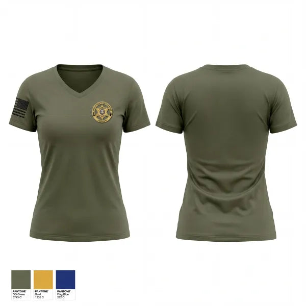 Womens Short Sleeve Vneck Shirt, Madison County Sheriff's Office, Police, Teamtime, Team time, sublimation, custom sports apparel, team uniforms, spirit wear, spiritwear, sports uniforms, custom shirts, team store, custom team store, fundraiser sports, apparel fundraiser