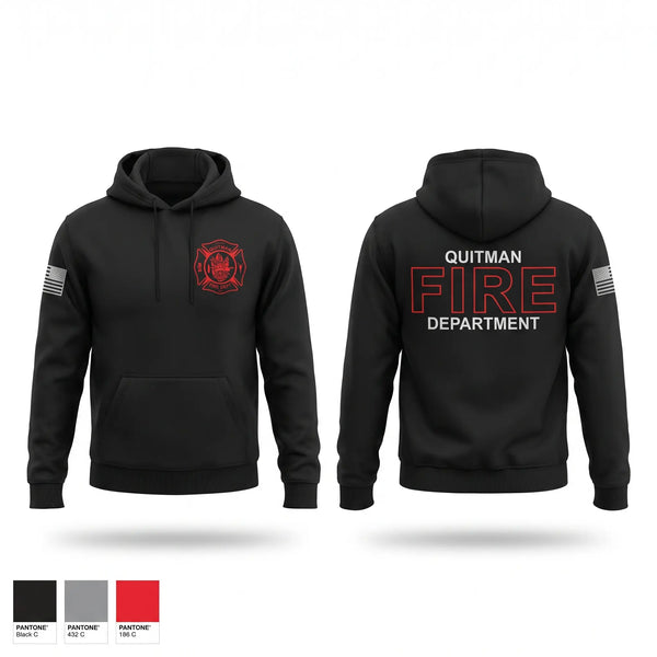 Hoodie, Quitman Fire Department, Fire Department, Teamtime, Team time, sublimation, custom sports apparel, team uniforms, spirit wear, spiritwear, sports uniforms, custom shirts, team store, custom team store, fundraiser sports, apparel fundraiser