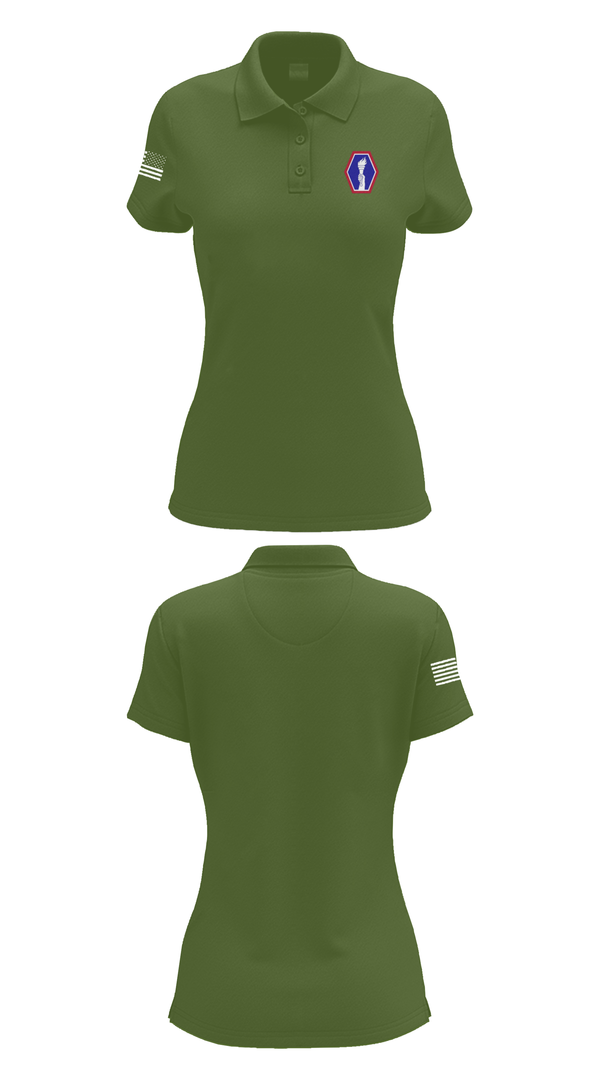 Womens Short Sleeve Performance Polo, 100 Battalion 442 Infantry, Army, Teamtime, Team time, sublimation, custom sports apparel, team uniforms, spirit wear, spiritwear, sports uniforms, custom shirts, team store, custom team store, fundraiser sports, apparel fundraiser