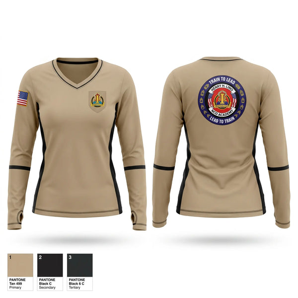 Womens Long Sleeve Vneck Shirt, Henry H. Lind NCO Academy, Army, Teamtime, Team time, sublimation, custom sports apparel, team uniforms, spirit wear, spiritwear, sports uniforms, custom shirts, team store, custom team store, fundraiser sports, apparel fundraiser