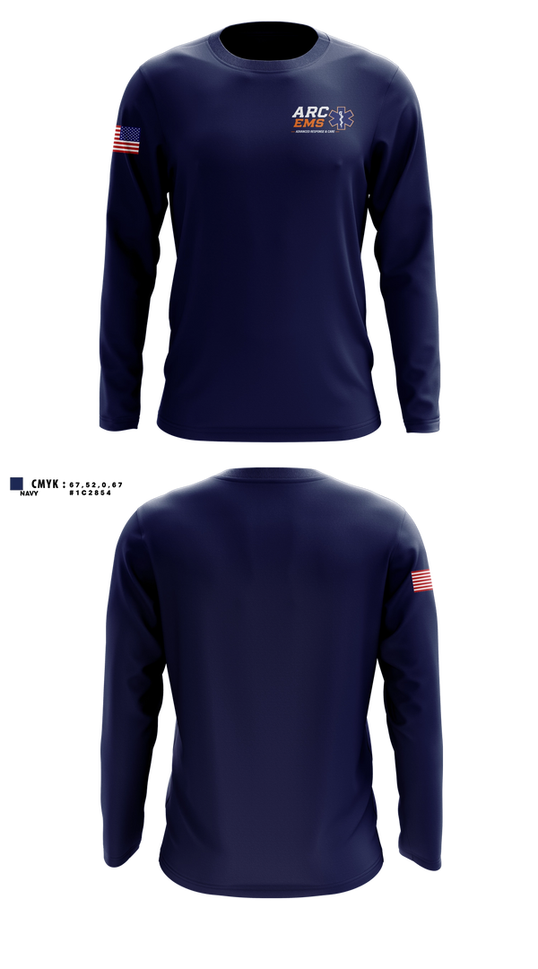 Long Sleeve Performance Shirt, ARC EMS, EMS/EMT, Teamtime, Team time, sublimation, custom sports apparel, team uniforms, spirit wear, spiritwear, sports uniforms, custom shirts, team store, custom team store, fundraiser sports, apparel fundraiser