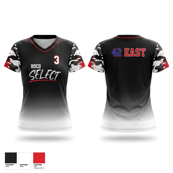 Womens Short Sleeve Vneck Shirt, NOCO Select, Men's Basketball, Teamtime, Team time, sublimation, custom sports apparel, team uniforms, spirit wear, spiritwear, sports uniforms, custom shirts, team store, custom team store, fundraiser sports, apparel fundraiser
