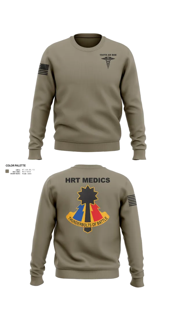Crew Neck Sweatshirt, 194th AR BDE HRT Medics, Army, Teamtime, Team time, sublimation, custom sports apparel, team uniforms, spirit wear, spiritwear, sports uniforms, custom shirts, team store, custom team store, fundraiser sports, apparel fundraiser