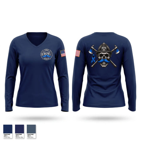 Womens Long Sleeve Vneck Shirt, BSO, Fire Department, Teamtime, Team time, sublimation, custom sports apparel, team uniforms, spirit wear, spiritwear, sports uniforms, custom shirts, team store, custom team store, fundraiser sports, apparel fundraiser
