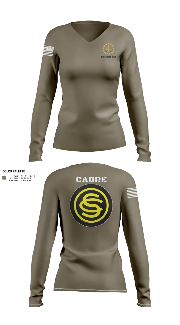 Womens Long Sleeve Vneck Shirt, 1/243 RTI OCS, , Teamtime, Team time, sublimation, custom sports apparel, team uniforms, spirit wear, spiritwear, sports uniforms, custom shirts, team store, custom team store, fundraiser sports, apparel fundraiser