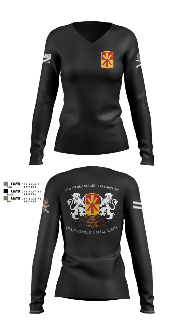 Womens Long Sleeve Vneck Shirt, Bravo 1-43 ADA, Army, Teamtime, Team time, sublimation, custom sports apparel, team uniforms, spirit wear, spiritwear, sports uniforms, custom shirts, team store, custom team store, fundraiser sports, apparel fundraiser