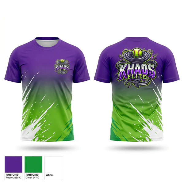 Short Sleeve Performance Shirt, Khaos Elite, Softball, Teamtime, Team time, sublimation, custom sports apparel, team uniforms, spirit wear, spiritwear, sports uniforms, custom shirts, team store, custom team store, fundraiser sports, apparel fundraiser