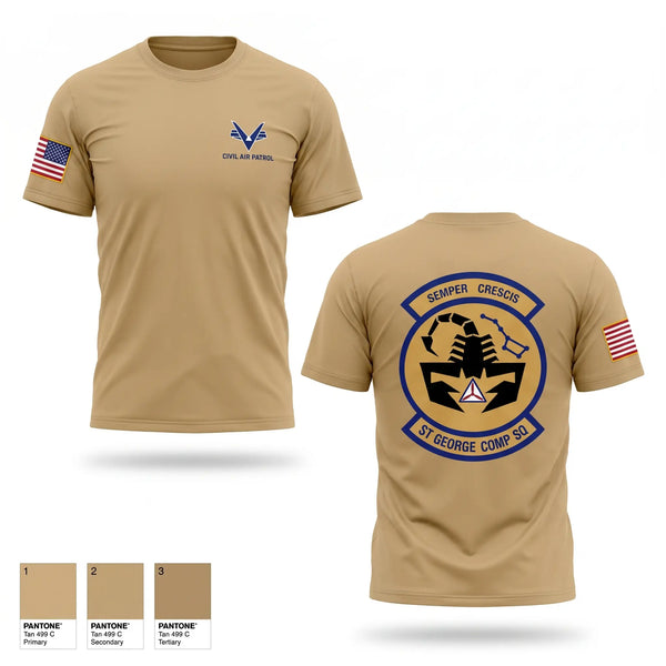 Old School Cotton Feel Shirt, Saint George Composite Squadron, Air Force, Teamtime, Team time, sublimation, custom sports apparel, team uniforms, spirit wear, spiritwear, sports uniforms, custom shirts, team store, custom team store, fundraiser sports, apparel fundraiser