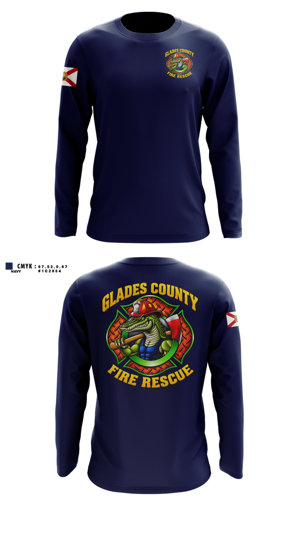 Long Sleeve Performance Shirt, Glades County Fire Rescue, Fire Department, Teamtime, Team time, sublimation, custom sports apparel, team uniforms, spirit wear, spiritwear, sports uniforms, custom shirts, team store, custom team store, fundraiser sports, apparel fundraiser