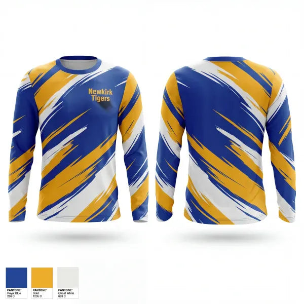 Long Sleeve Performance Shirt, Newkirk Tigers, Baseball, Teamtime, Team time, sublimation, custom sports apparel, team uniforms, spirit wear, spiritwear, sports uniforms, custom shirts, team store, custom team store, fundraiser sports, apparel fundraiser