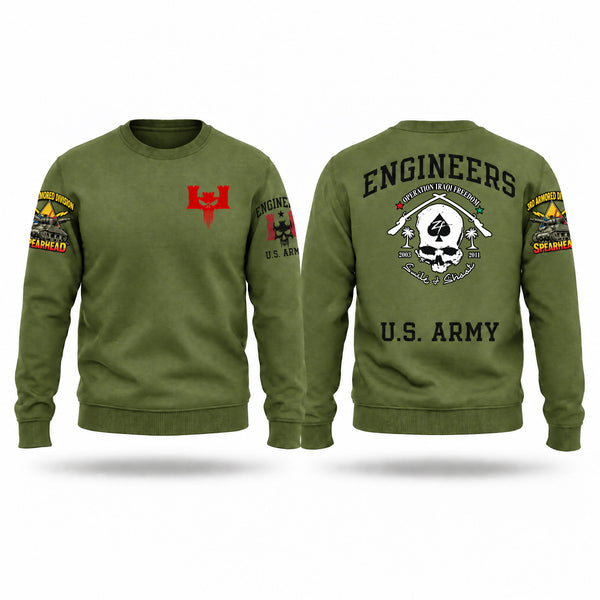 Crew Neck Sweatshirt, C Co 10th Eng, Army, Teamtime, Team time, sublimation, custom sports apparel, team uniforms, spirit wear, spiritwear, sports uniforms, custom shirts, team store, custom team store, fundraiser sports, apparel fundraiser